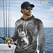Load image into Gallery viewer, Gray Camo Bass Fishing Custom Long Sleeve Tournament Fishing Shirts, Fishing Shirt For Men NHT442
