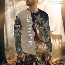 Load image into Gallery viewer, Season Deer Hunting Shirt Texas Flag 3D Custom Name Whitetail Deer Clothes For Hunters NHT93