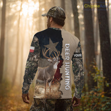 Load image into Gallery viewer, Season Deer Hunting Shirt Texas Flag 3D Custom Name Whitetail Deer Clothes For Hunters NHT93