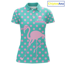 Load image into Gallery viewer, Women's Flamingo Golf Polo Shirt – Personalized Pink Flamingo Golf Jersey With Custom Name