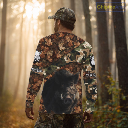 Personalized Name Boar Hunting Camouflage 3D All Over Printed Shirt, Boar Hunting Shirt NHT101