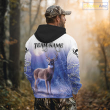 Load image into Gallery viewer, Deer Hunting Winter Hoodie, Long Sleeve Shirt – Personalized Team Name, For Deer Hunters NHT08
