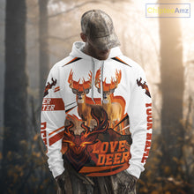Load image into Gallery viewer, White-tailed Deer Buck Pair 3D Printed Orange Shirt – Personalized Gifts for Deer Hunters NHT11