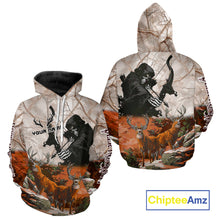 Load image into Gallery viewer, Orange Bowhunting Deer Camouflage Personalized Hunting Bow Grim Reaper Shirt NHT18