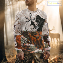 Load image into Gallery viewer, Orange Bowhunting Deer Camouflage Personalized Hunting Bow Grim Reaper Shirt NHT18