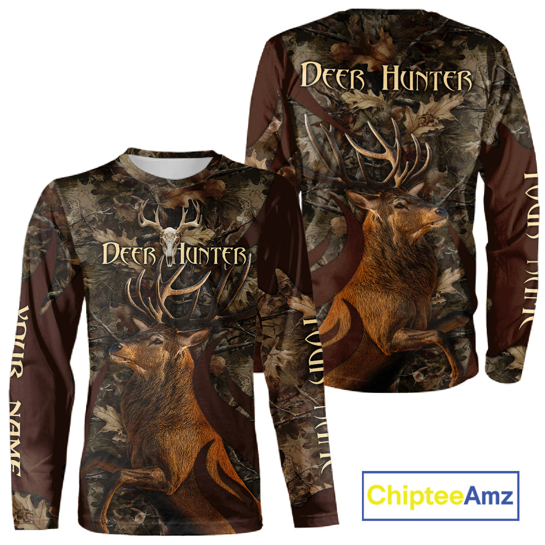Personalized Red Deer Hunting Camo Full Printing Shirts Deer Hunting Gift for Hunters NHT144