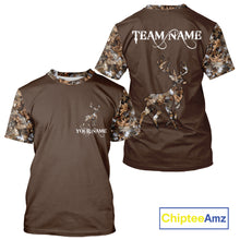 Load image into Gallery viewer, Best Deer Hunting Brown Camouflage Custom Name 3D All-Over Printed Shirt, Deer Hunting Gifts NHT52