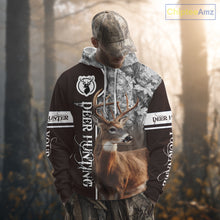 Load image into Gallery viewer, Deer Hunting Shirt Personalized 3D All Over Print Brown With Gray Camo Hunting Clothes NHT60