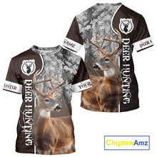Load image into Gallery viewer, Deer Hunting Shirt Personalized 3D All Over Print Brown With Gray Camo Hunting Clothes NHT60