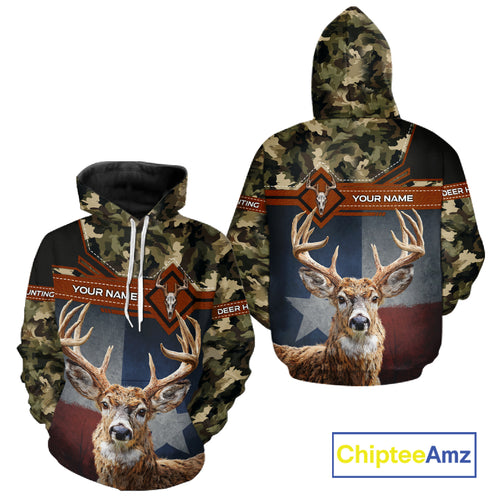 Whitetail Deer Hunting Shirt With Camouflage And Full 3D Print For Texas Deer Hunting Season NHT73