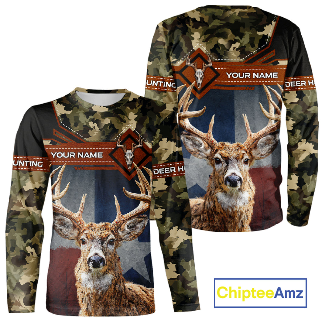 Whitetail Deer Hunting Shirt With Camouflage And Full 3D Print For Texas Deer Hunting Season NHT73
