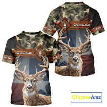 Load image into Gallery viewer, Whitetail Deer Hunting Shirt With Camouflage And Full 3D Print For Texas Deer Hunting Season NHT73
