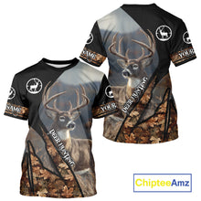 Load image into Gallery viewer, Whitetail Deer Hunting Shirt With Autumn Leaves Camo Pattern For Fall Season Hunters NHT75