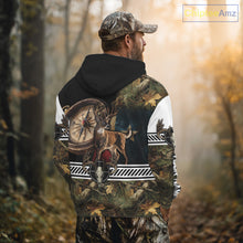 Load image into Gallery viewer, Deer Hunting Shirt Compass Design Forest Camo Custom Name Whitetail Deer Hunting Clothes NHT85