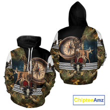 Load image into Gallery viewer, Deer Hunting Shirt Compass Design Forest Camo Custom Name Whitetail Deer Hunting Clothes NHT85