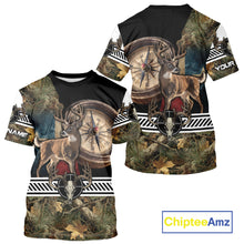 Load image into Gallery viewer, Deer Hunting Shirt Compass Design Forest Camo Custom Name Whitetail Deer Hunting Clothes NHT85