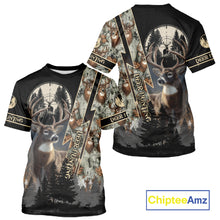 Load image into Gallery viewer, Deer Hunting Shirt Whitetail Deer With Scope Camo Custom Name Hunting Gifts For Hunters NHT86