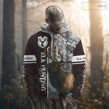 Load image into Gallery viewer, Elk Hunting Shirt Personalized 3D All Over Print Brown With Gray Camo Hunting Clothes NHT99