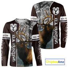 Load image into Gallery viewer, Elk Hunting Shirt Personalized 3D All Over Print Brown With Gray Camo Hunting Clothes NHT99
