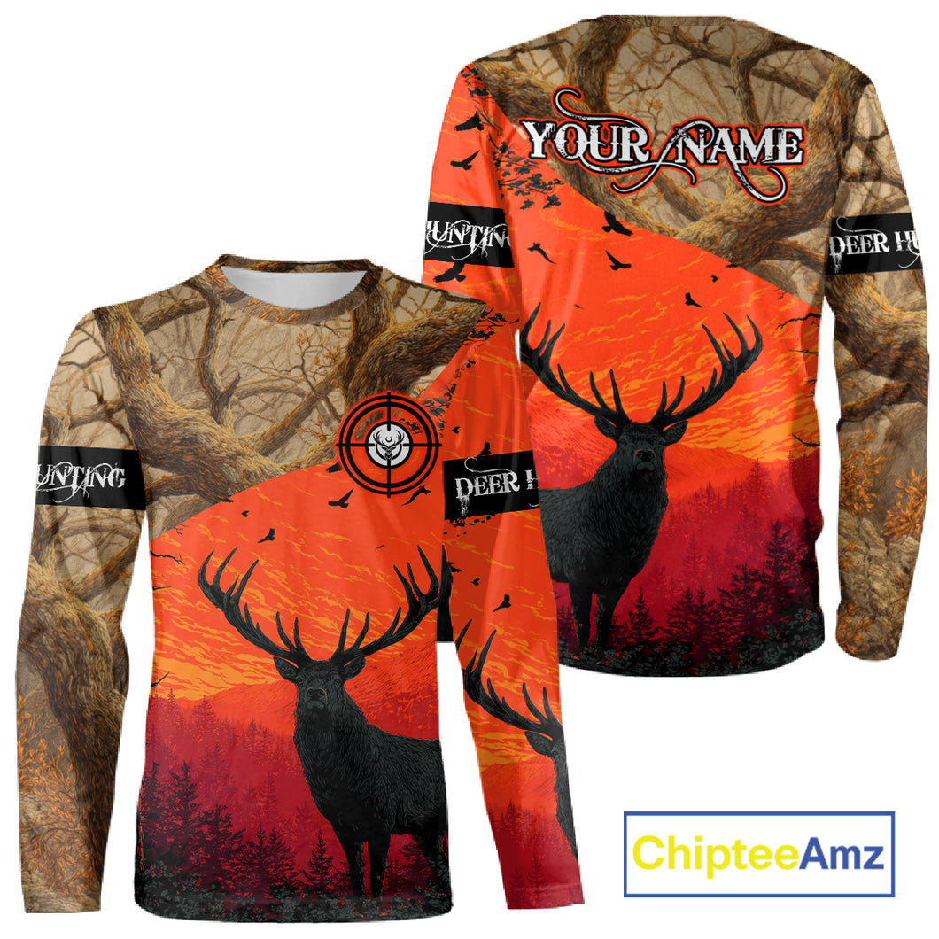 Personalized Deer Hunting 3D All Over Printed Shirts Custom Deer And Mountain Camo Shirt Hunting Gifts NHT15