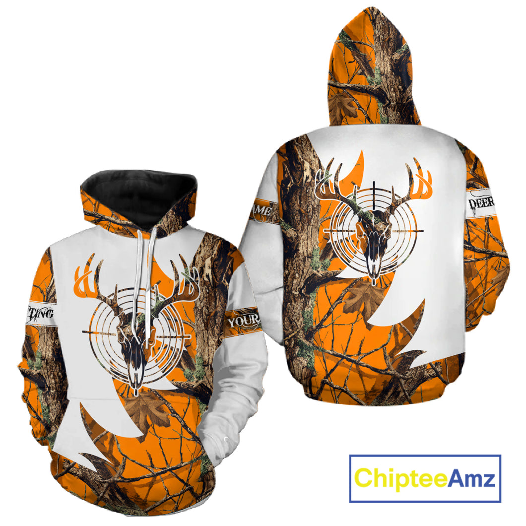 Custom Deer Skull Hunting Shirt 3D All Over Print Camo & Personalized Name, Gilfs for Hunter NHT31