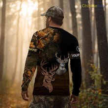 Load image into Gallery viewer, Best Black Camo Deer Hunting Clothes Custom Name Whitetail Deer Design Hunting Gifts NHT40