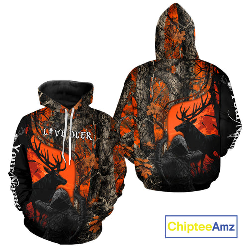 Deer Hunting Orange Camo Customize All Over Printed Shirts For Deer Hunters – NHT07