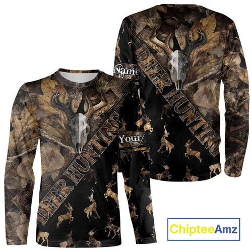 Deer Hunting Custom Name Camo Shirt, Hunting Gift For Men, Camouflage Deer Shirts NHT10