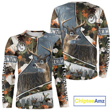Load image into Gallery viewer, Best Custom Name Hunting Deer 3D Shirt With All Over Whitetail Deer Print And Camouflage NHT70