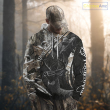 Load image into Gallery viewer, Custom 3D Deer Hunting Shirt With Black Deer Grim Reaper Winter Camo For Deer Hunting Season NHT74