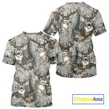 Load image into Gallery viewer, Beautiful Deer Hunting Shirt Pattern Deer Camo Custom Name 3D All Over Printed Hunting Gift NHT88