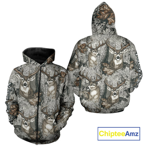 Beautiful Deer Hunting Shirt Pattern Deer Camo Custom Name 3D All Over Printed Hunting Gift NHT88