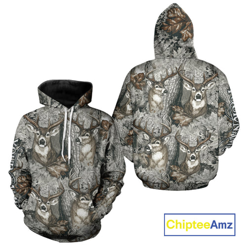 Beautiful Deer Hunting Shirt Pattern Deer Camo Custom Name 3D All Over Printed Hunting Gift NHT88