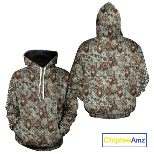 Beautiful Deer Hunting Shirt Pattern Deer Camo Custom Name 3D All Over Printed Hunting Gift NHT89