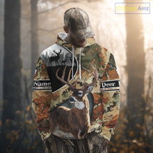 Load image into Gallery viewer, Whitetail Deer Hunting Shirt With Camouflage, Deer Hunter Custom Name, Hunting Gift  NHT97