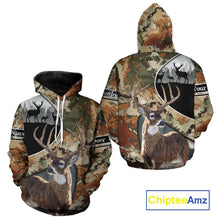 Load image into Gallery viewer, Whitetail Deer Hunting Shirt With Camouflage, Deer Hunter Custom Name, Hunting Gift  NHT97