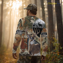 Load image into Gallery viewer, Whitetail Deer Hunting Shirt With Camouflage, Deer Hunter Custom Name, Hunting Gift  NHT97