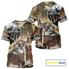 Load image into Gallery viewer, Whitetail Deer Hunting Shirt With Camouflage, Deer Hunter Custom Name, Hunting Gift  NHT97