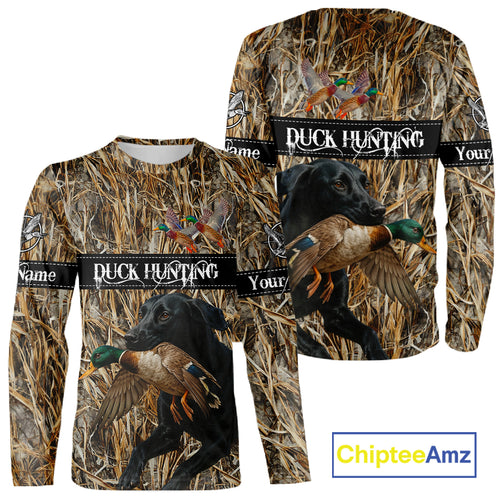 Duck Hunting Shirts With Black Labrador Retriever Dog Shirts Personalized Hunting Clothes NHT115