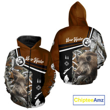 Load image into Gallery viewer, Boar Hunting Brown Camo Snow Winter 3D Shirt For Hunting Season Hunting Clothes For Hunters NHT120