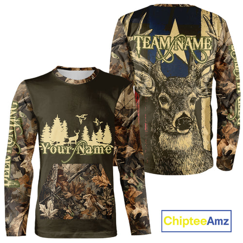 Deer hunting Shirt  3D All Over Print With Texas Flag & Forest Camo Best Gift For Hunter NHT30