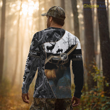 Load image into Gallery viewer, Custom 3D Elk Hunting Shirt With Black Camo Pattern And Full All-Over Elk Print For Hunters  NHT78