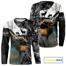 Load image into Gallery viewer, Custom 3D Elk Hunting Shirt With Black Camo Pattern And Full All-Over Elk Print For Hunters  NHT78