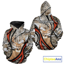 Load image into Gallery viewer, Whitetail Deer Hunting Shirt Custom Name Snow Camo, Season Deer Hunting Clothes For Men NHT80