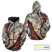 Load image into Gallery viewer, Whitetail Deer Hunting Shirt Custom Name Snow Camo, Season Deer Hunting Clothes For Men NHT80