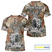 Load image into Gallery viewer, Season Deer Hunting Shirt Brown Green Camo 3D Custom Name Clothes For Hunters NHT91