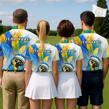 Load image into Gallery viewer, Personalized Parrot Womens Golf Polo Shirt – Cute Bird Hugging Golf Ball, Golf Lover Gift NHT1191