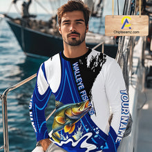 Load image into Gallery viewer, Walleye Fishing Jersey Personalized Name Fishing Shirt, Angler Tournament Fishing Apparel NHT871