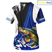 Load image into Gallery viewer, Walleye Fishing Jersey Personalized Name Fishing T-Shirts, Angler Tournament Fishing Apparel NHT871