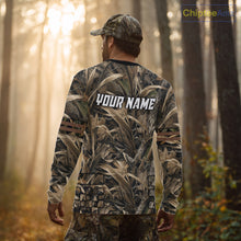 Load image into Gallery viewer, Yellow Lab 3D Shirt Retrieving Mallard Duck, Custom Name Duck Hunting Clothes NHT217